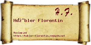 Hübler Florentin névjegykártya